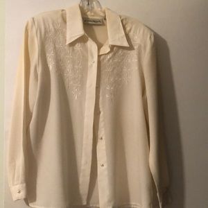Cream polyester blouse